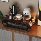 Support tiroir pour dosettes de café, range-dosettes en fer d'une capacité de 70-83, diviseurs réglables, organisateur de café en métal et bois
