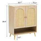 Meuble à chaussures en rotin naturel pour entrée, étagères réglables à 4 niveaux, buffet de rangement autoportant, peut contenir jusqu'à 20 paires, pour couloir, salon