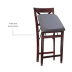 Tabouret de bar pliant en similicuir Triena X avec dossier en hauteur de comptoir, expresso : Siège rembourré, hauteur 61 cm
