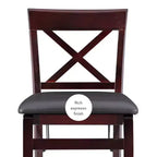 Tabouret de bar pliant en similicuir Triena X avec dossier en hauteur de comptoir, expresso : Siège rembourré, hauteur 61 cm