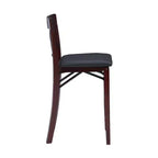 Tabouret de bar pliant en similicuir Triena X avec dossier en hauteur de comptoir, expresso : Siège rembourré, hauteur 61 cm