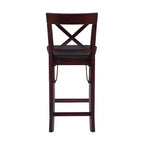 Tabouret de bar pliant en similicuir Triena X avec dossier en hauteur de comptoir, expresso : Siège rembourré, hauteur 61 cm
