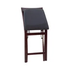 Tabouret de bar pliant en similicuir Triena X avec dossier en hauteur de comptoir, expresso : Siège rembourré, hauteur 61 cm