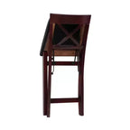 Tabouret de bar pliant en similicuir Triena X avec dossier en hauteur de comptoir, expresso : Siège rembourré, hauteur 61 cm