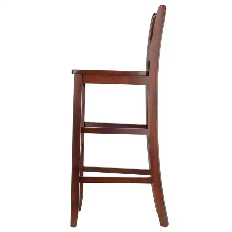 Victor V-Back Tabouret de bar 30 po bois/noyer, paquet de 2 : bois massif, dossier haut, non rembourré