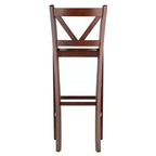 Victor V-Back Tabouret de bar 30 po bois/noyer, paquet de 2 : bois massif, dossier haut, non rembourré