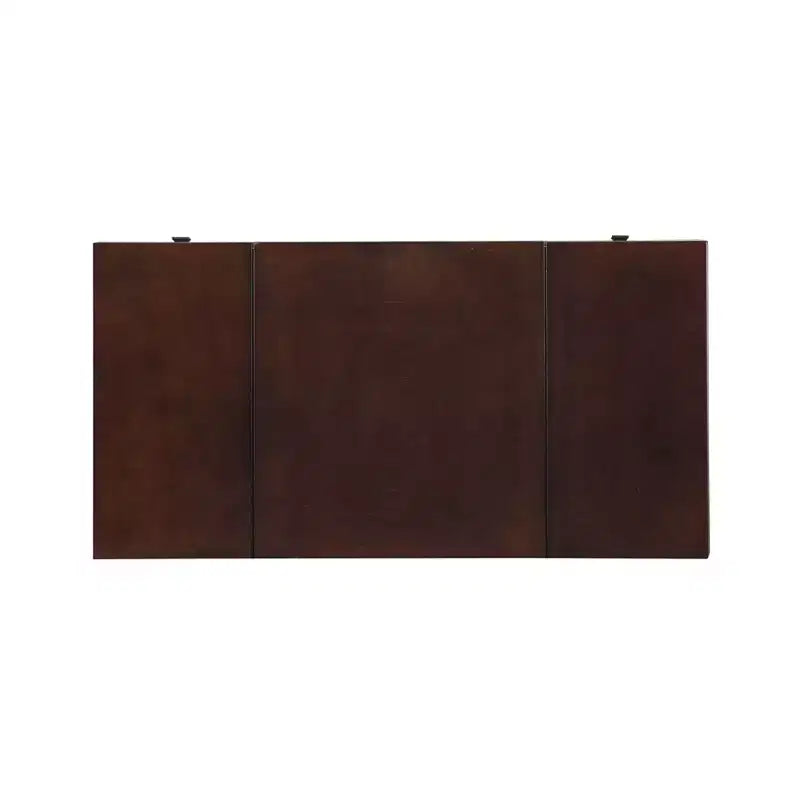 Angela Coiffeuse en bois traditionnel à miroir rabattable, 2 tiroirs et tabouret rembourré crème, Noyer