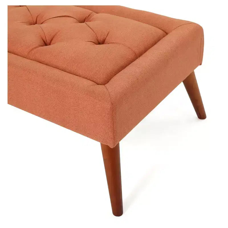 Banc de Rangement Rembourré Dilwyn - Orange : Banc Rectangulaire Rembourré pour Entrée