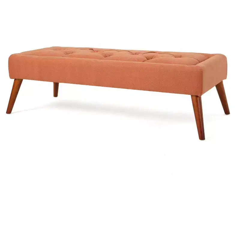 Banc de Rangement Rembourré Dilwyn - Orange : Banc Rectangulaire Rembourré pour Entrée