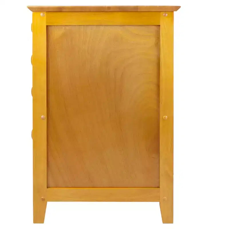 Meuble de classement de studio à 4 tiroirs brun miel : Rangement vertical, bureau à domicile, compatible avec les bureaux en L