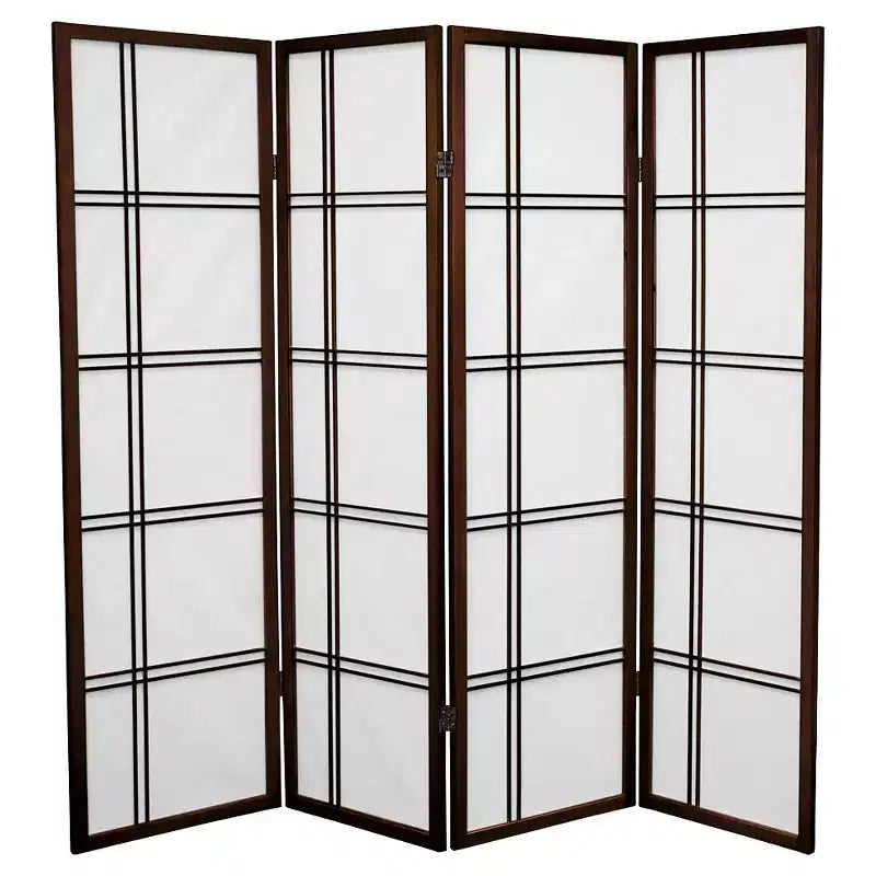 Paravent Shoji Double Croix de 1,5 m de haut (4 panneaux)