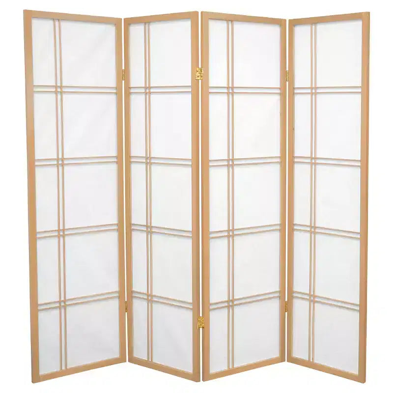 Paravent Shoji Double Croix de 1,5 m de haut (4 panneaux)
