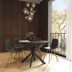 Chaise de salle à manger Markley Modern en similicuir, lot de 2 avec pieds dorés, assise rembourrée, design élégant pour la cuisine, la salle à manger, le bureau ou le café