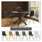 Chaise de salle à manger Markley Modern en similicuir, lot de 2 avec pieds dorés, assise rembourrée, design élégant pour la cuisine, la salle à manger, le bureau ou le café