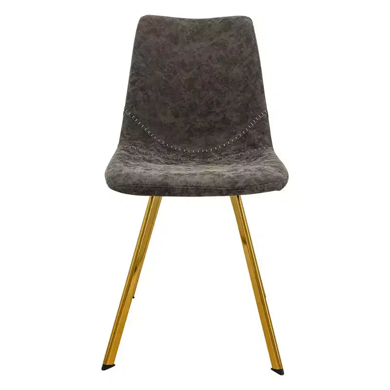 Chaise de salle à manger Markley Modern en similicuir, lot de 2 avec pieds dorés, assise rembourrée, design élégant pour la cuisine, la salle à manger, le bureau ou le café