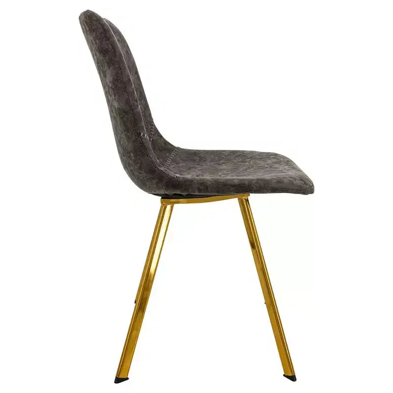 Chaise de salle à manger Markley Modern en similicuir, lot de 2 avec pieds dorés, assise rembourrée, design élégant pour la cuisine, la salle à manger, le bureau ou le café