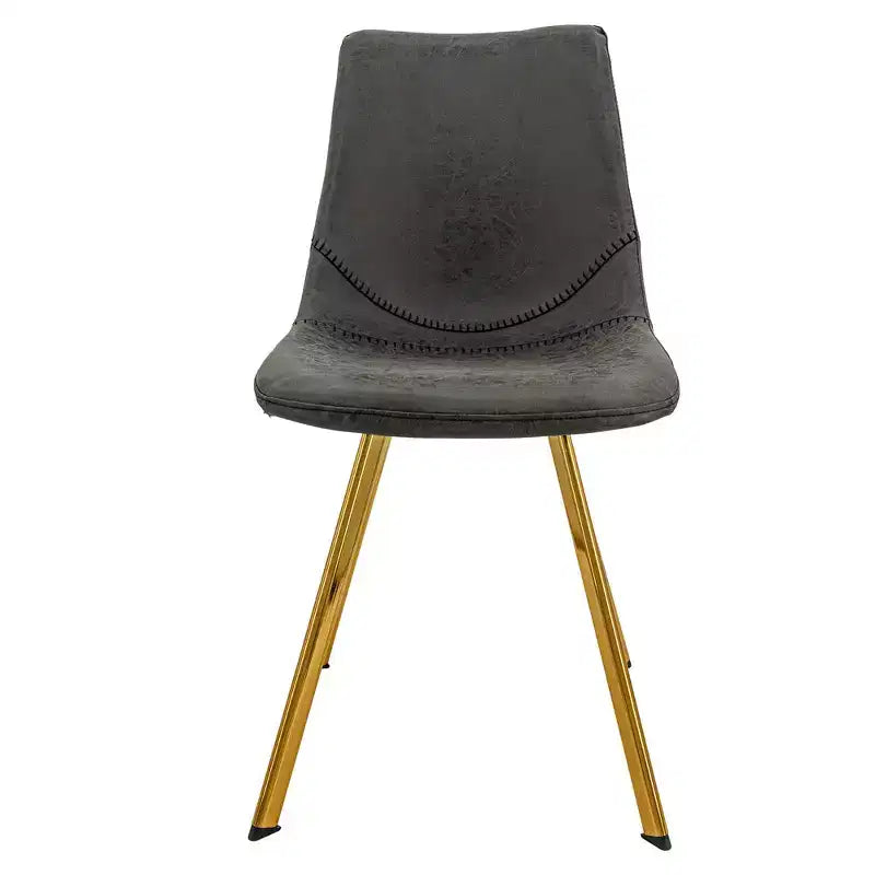 Chaise de salle à manger Markley Modern en similicuir, lot de 2 avec pieds dorés, assise rembourrée, design élégant pour la cuisine, la salle à manger, le bureau ou le café