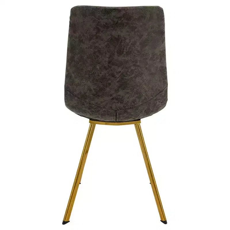Chaise de salle à manger Markley Modern en similicuir, lot de 2 avec pieds dorés, assise rembourrée, design élégant pour la cuisine, la salle à manger, le bureau ou le café