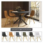 Chaise de salle à manger Markley Modern en similicuir, lot de 2 avec pieds dorés, assise rembourrée, design élégant pour la cuisine, la salle à manger, le bureau ou le café