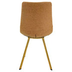Chaise de salle à manger Markley Modern en similicuir, lot de 2 avec pieds dorés, assise rembourrée, design élégant pour la cuisine, la salle à manger, le bureau ou le café
