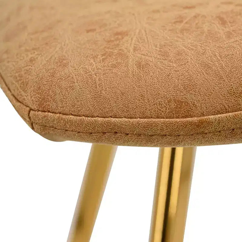 Chaise de salle à manger Markley Modern en similicuir, lot de 2 avec pieds dorés, assise rembourrée, design élégant pour la cuisine, la salle à manger, le bureau ou le café