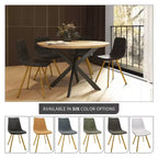Chaise de salle à manger Markley Modern en similicuir, lot de 2 avec pieds dorés, assise rembourrée, design élégant pour la cuisine, la salle à manger, le bureau ou le café