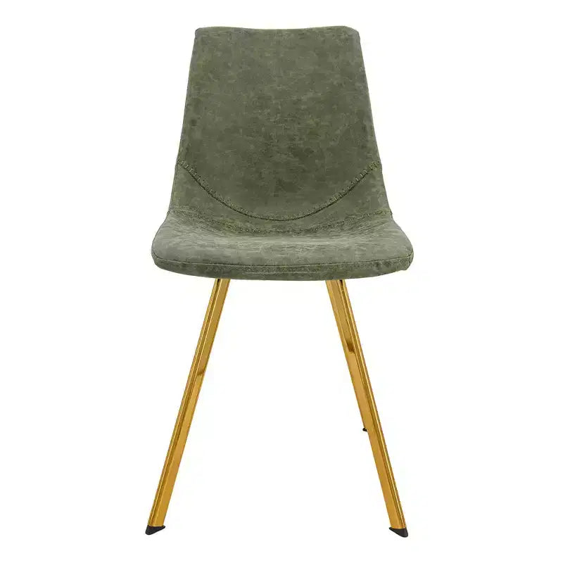 Chaise de salle à manger Markley Modern en similicuir, lot de 2 avec pieds dorés, assise rembourrée, design élégant pour la cuisine, la salle à manger, le bureau ou le café