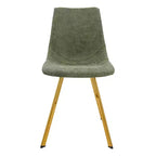 Chaise de salle à manger Markley Modern en similicuir, lot de 2 avec pieds dorés, assise rembourrée, design élégant pour la cuisine, la salle à manger, le bureau ou le café