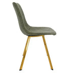 Chaise de salle à manger Markley Modern en similicuir, lot de 2 avec pieds dorés, assise rembourrée, design élégant pour la cuisine, la salle à manger, le bureau ou le café