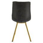 Chaise de salle à manger Markley Modern en similicuir, lot de 2 avec pieds dorés, assise rembourrée, design élégant pour la cuisine, la salle à manger, le bureau ou le café