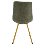 Chaise de salle à manger Markley Modern en similicuir, lot de 2 avec pieds dorés, assise rembourrée, design élégant pour la cuisine, la salle à manger, le bureau ou le café