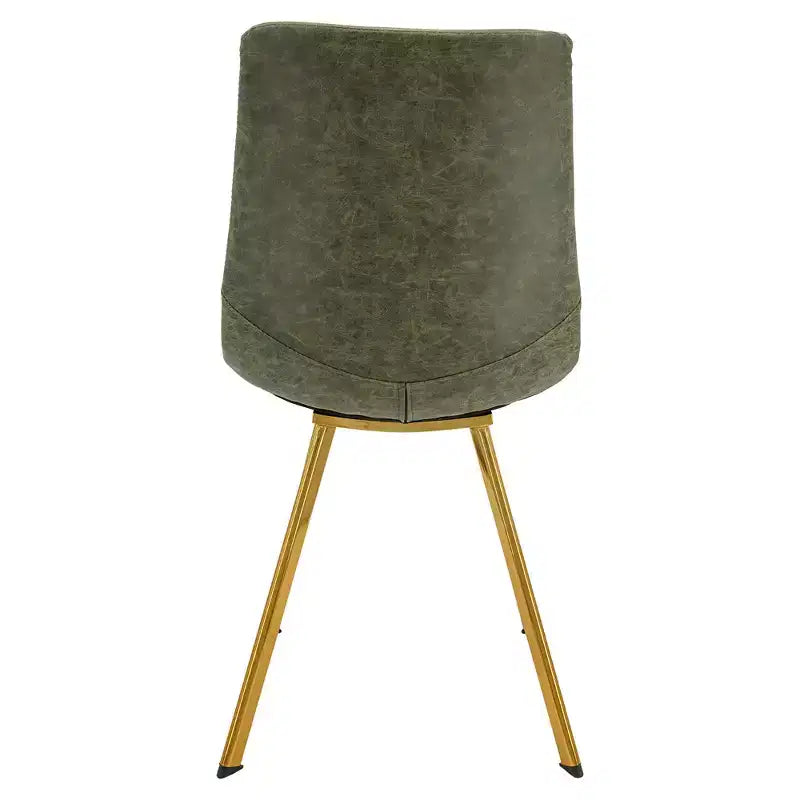 Chaise de salle à manger Markley Modern en similicuir, lot de 2 avec pieds dorés, assise rembourrée, design élégant pour la cuisine, la salle à manger, le bureau ou le café