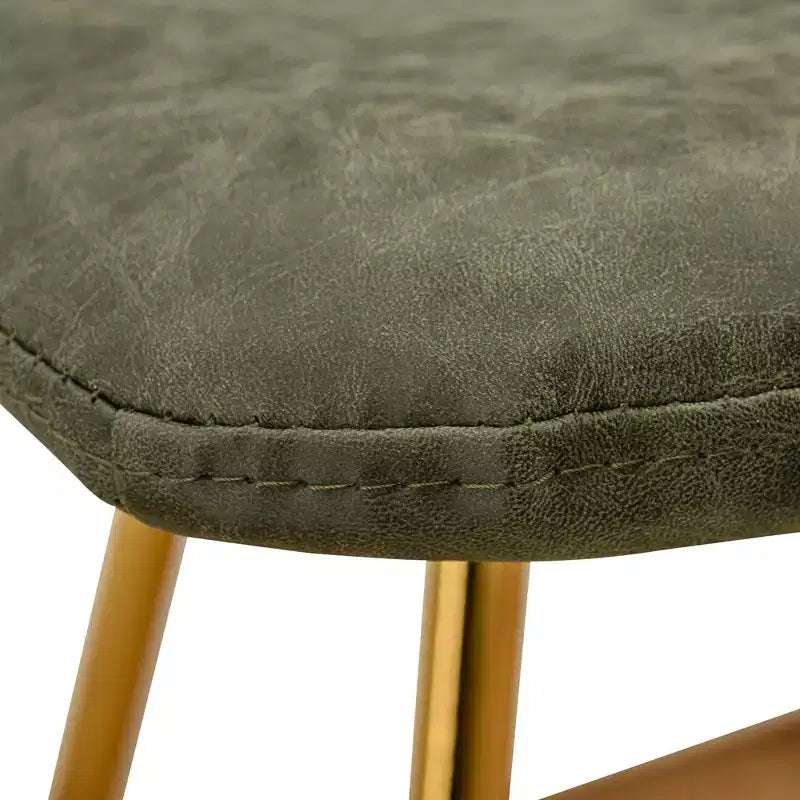 Chaise de salle à manger Markley Modern en similicuir, lot de 2 avec pieds dorés, assise rembourrée, design élégant pour la cuisine, la salle à manger, le bureau ou le café