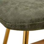 Chaise de salle à manger Markley Modern en similicuir, lot de 2 avec pieds dorés, assise rembourrée, design élégant pour la cuisine, la salle à manger, le bureau ou le café