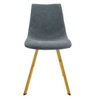 Chaise de salle à manger Markley Modern en similicuir, lot de 2 avec pieds dorés, assise rembourrée, design élégant pour la cuisine, la salle à manger, le bureau ou le café