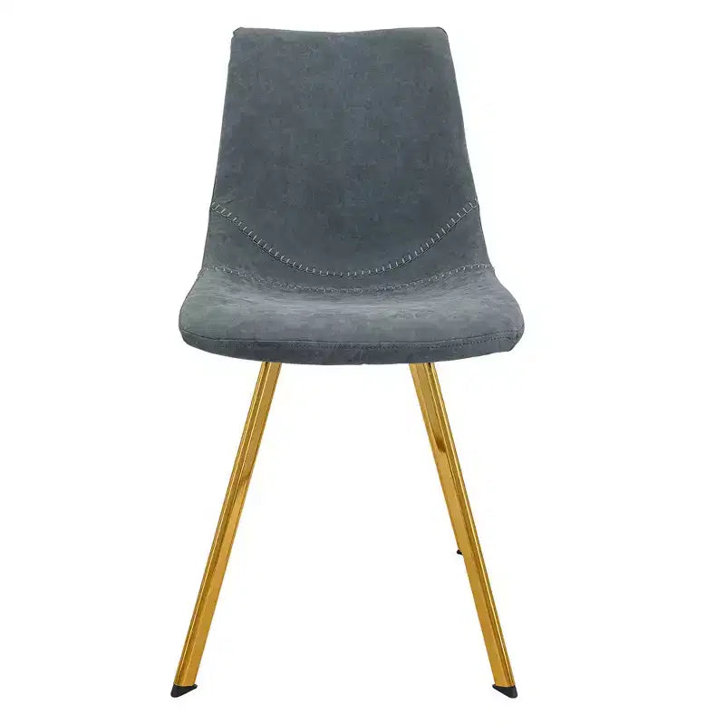 Chaise de salle à manger Markley Modern en similicuir, lot de 2 avec pieds dorés, assise rembourrée, design élégant pour la cuisine, la salle à manger, le bureau ou le café