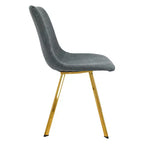 Chaise de salle à manger Markley Modern en similicuir, lot de 2 avec pieds dorés, assise rembourrée, design élégant pour la cuisine, la salle à manger, le bureau ou le café