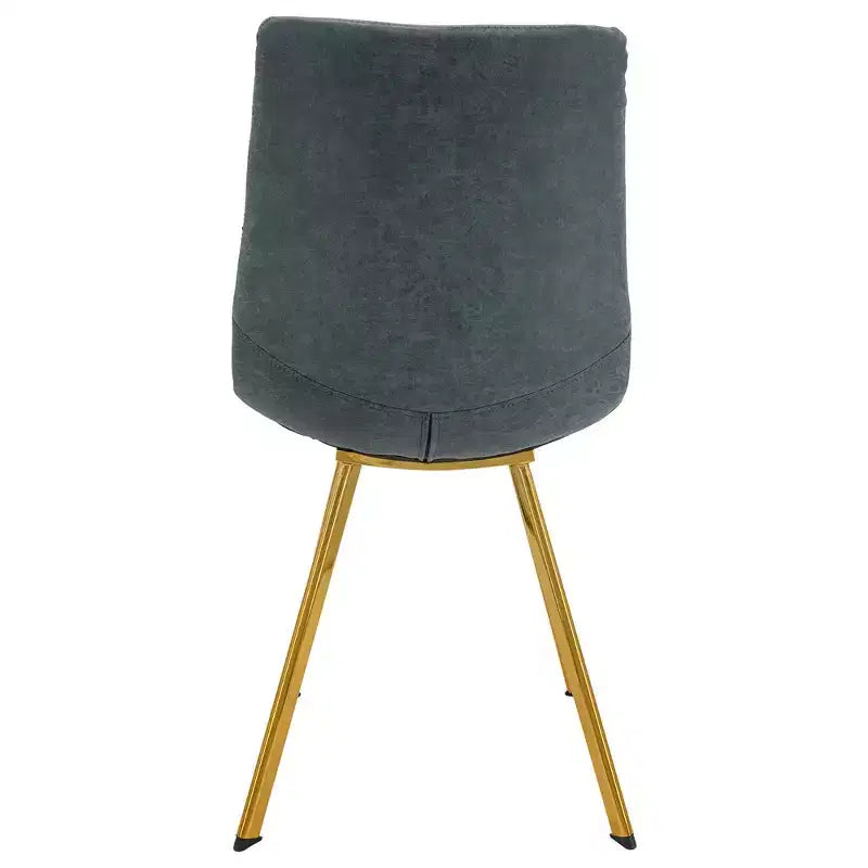 Chaise de salle à manger Markley Modern en similicuir, lot de 2 avec pieds dorés, assise rembourrée, design élégant pour la cuisine, la salle à manger, le bureau ou le café