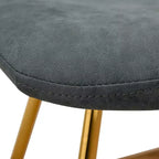 Chaise de salle à manger Markley Modern en similicuir, lot de 2 avec pieds dorés, assise rembourrée, design élégant pour la cuisine, la salle à manger, le bureau ou le café