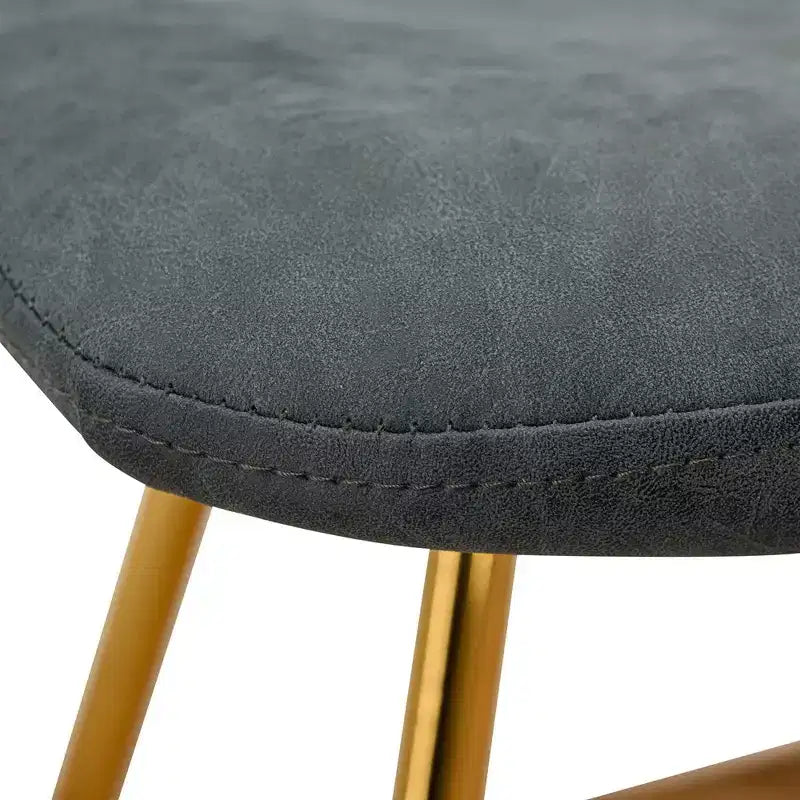 Chaise de salle à manger Markley Modern en similicuir, lot de 2 avec pieds dorés, assise rembourrée, design élégant pour la cuisine, la salle à manger, le bureau ou le café
