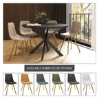 Chaise de salle à manger Markley Modern en similicuir, lot de 2 avec pieds dorés, assise rembourrée, design élégant pour la cuisine, la salle à manger, le bureau ou le café