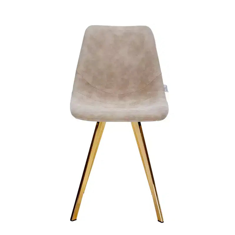 Chaise de salle à manger Markley Modern en similicuir, lot de 2 avec pieds dorés, assise rembourrée, design élégant pour la cuisine, la salle à manger, le bureau ou le café