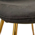 Chaise de salle à manger Markley Modern en similicuir, lot de 2 avec pieds dorés, assise rembourrée, design élégant pour la cuisine, la salle à manger, le bureau ou le café