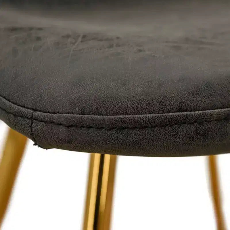 Chaise de salle à manger Markley Modern en similicuir, lot de 2 avec pieds dorés, assise rembourrée, design élégant pour la cuisine, la salle à manger, le bureau ou le café