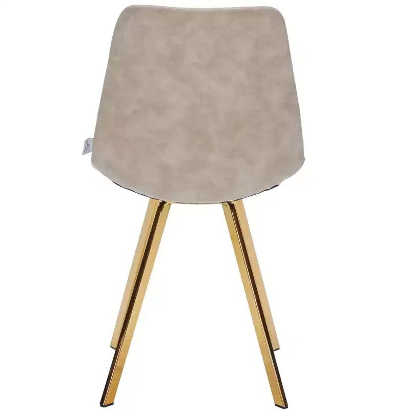 Chaise de salle à manger Markley Modern en similicuir, lot de 2 avec pieds dorés, assise rembourrée, design élégant pour la cuisine, la salle à manger, le bureau ou le café