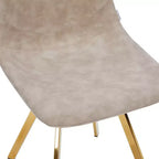 Chaise de salle à manger Markley Modern en similicuir, lot de 2 avec pieds dorés, assise rembourrée, design élégant pour la cuisine, la salle à manger, le bureau ou le café