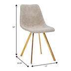 Chaise de salle à manger Markley Modern en similicuir, lot de 2 avec pieds dorés, assise rembourrée, design élégant pour la cuisine, la salle à manger, le bureau ou le café