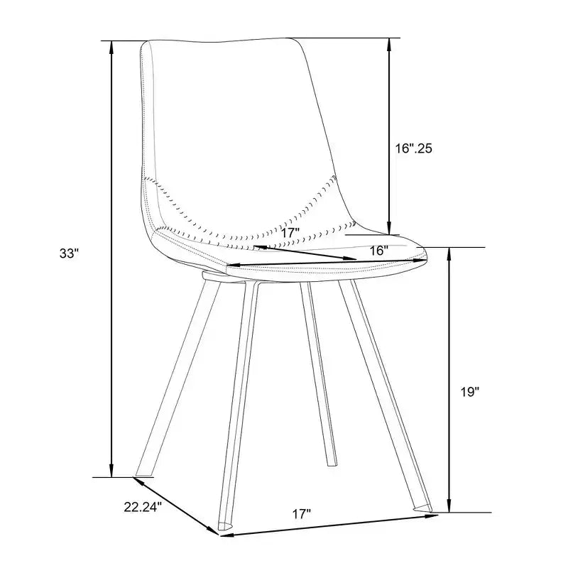 Chaise de salle à manger Markley Modern en similicuir, lot de 2 avec pieds dorés, assise rembourrée, design élégant pour la cuisine, la salle à manger, le bureau ou le café